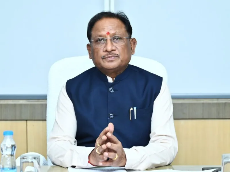 CM Vishnu Deo Sai speaking to media before Odisha visit