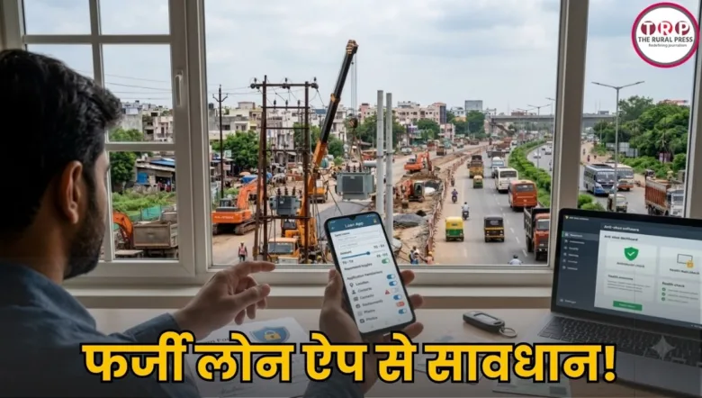 Smartphone user checking a suspicious loan app for signs of online financial fraud