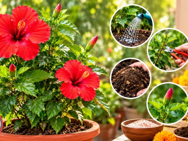 Proper Sunlight, Fertilizer and Water Care to Encourage Flowers on Hibiscus Plants