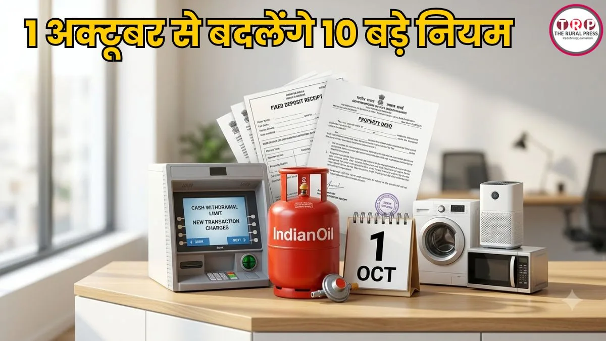 LPG से बैंकिंग और इलेक्ट्रॉनिक्स तक… 1 अक्टूबर से बदलेंगे 10 बड़े नियम, आम आदमी पर पड़ेगा सीधा असर!