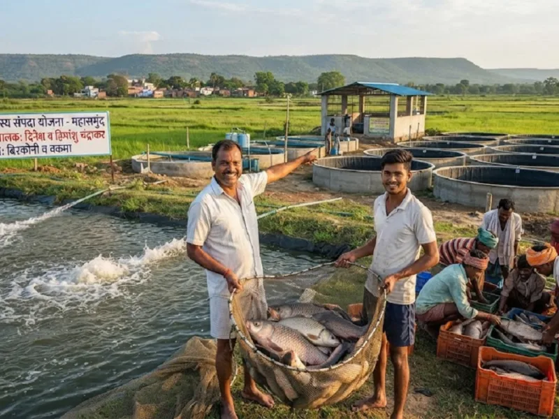 Fish farming helping farmers increase income under PM Matsya Sampada Yojana in Mahasamund Chhattisgarh