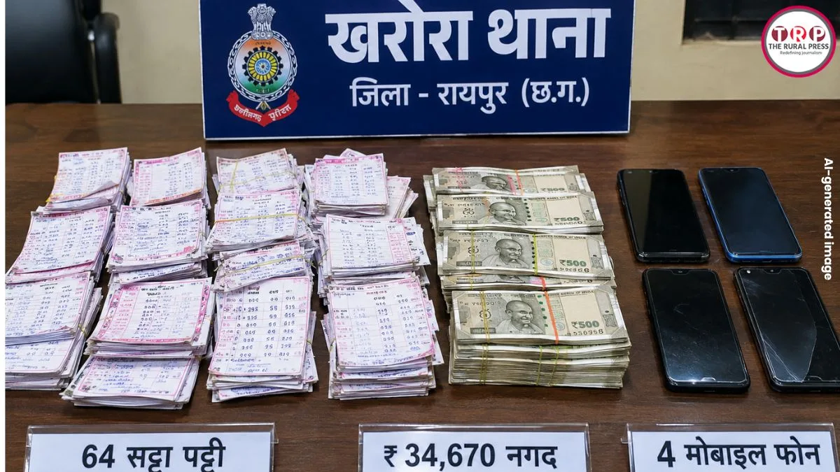 Raipur Crime News: सट्टे के अड्डे पर पुलिस की दबिश, 4 आरोपी गिरफ्तार, मोबाइल और कैश जब्त