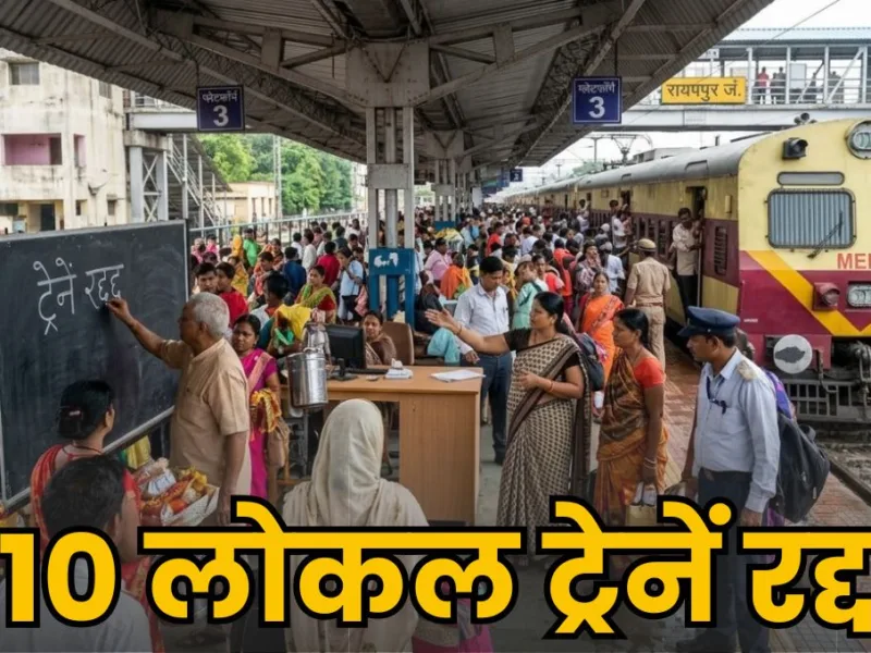 Chhattisgarh railway station crowded with passengers during Teeja festival as local trains are cancelled