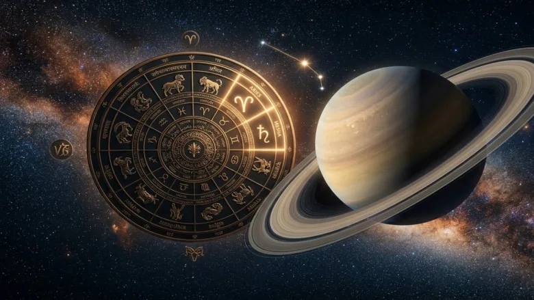 Saturn planet depicting astrological transit in Aries sign