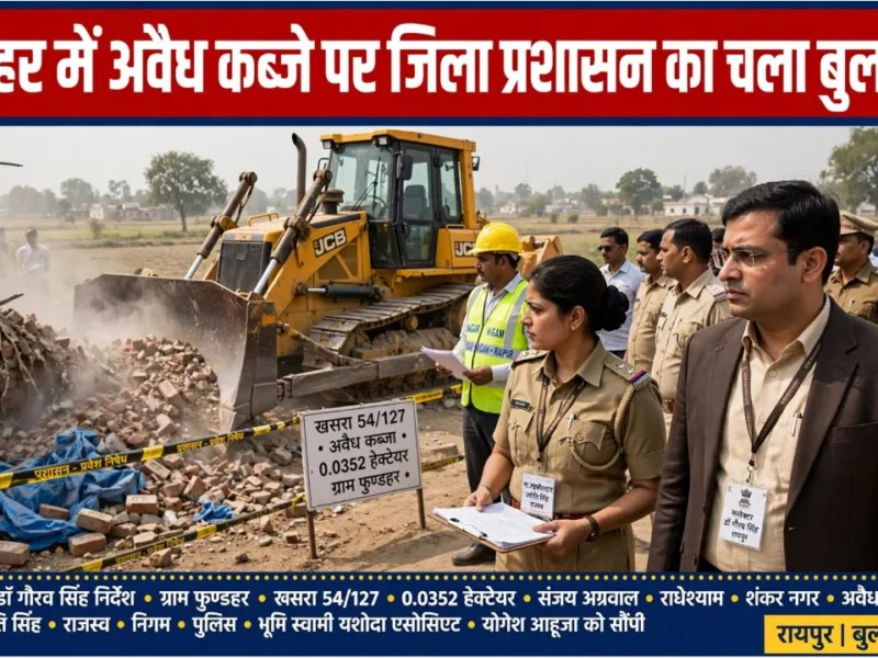 Bulldozer against illegal encroachment