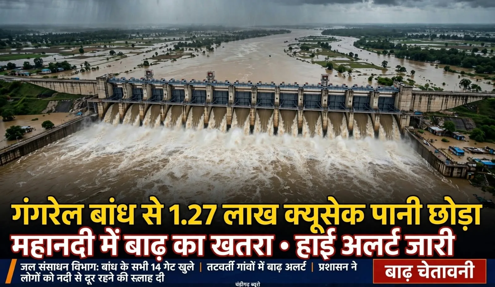 Dhamtari: जल भराव के चलते गंगरेल बांध से बढ़ाया गया आउट फ्लो, महानदी के तटीय इलाकों में बाढ़ का खतरा बढ़ा