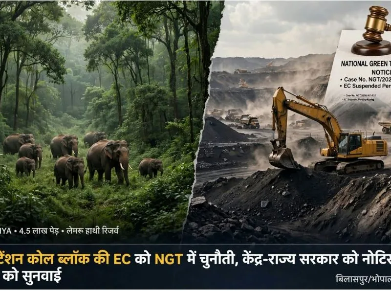 Hasdeo Aranya forest elephants vs coal mining excavator NGT notice