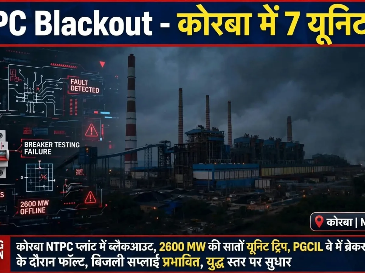 NTPC Blackout: कोरबा प्लांट में सातों इकाइयां बंद होने के बाद सुधार कार्य युद्ध स्तर पर जरी
