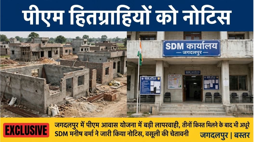 Jagdalpur: पीएम आवास का पैसा हजम, मकान अधूरा, SDM ने 162 हितग्राहियों को जारी किया अल्टीमेटम