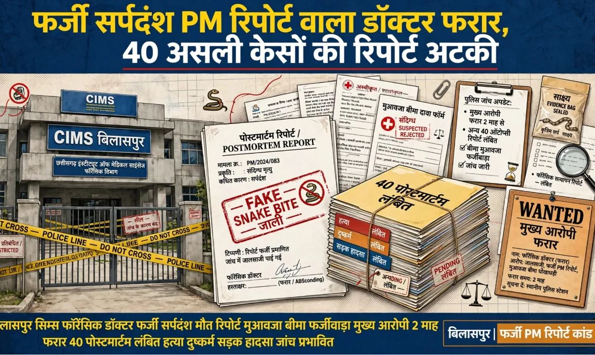 Snake bite compensation fraud Bilaspur CIMS doctor absconding