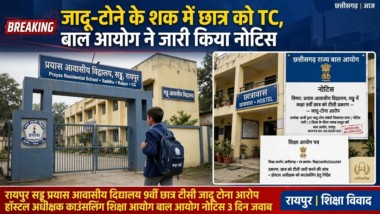 Raipur: जादू-टोने के शक में 9वीं के छात्र को TC, शिक्षा आयोग के बाद बाल आयोग ने जारी किया नोटिस 