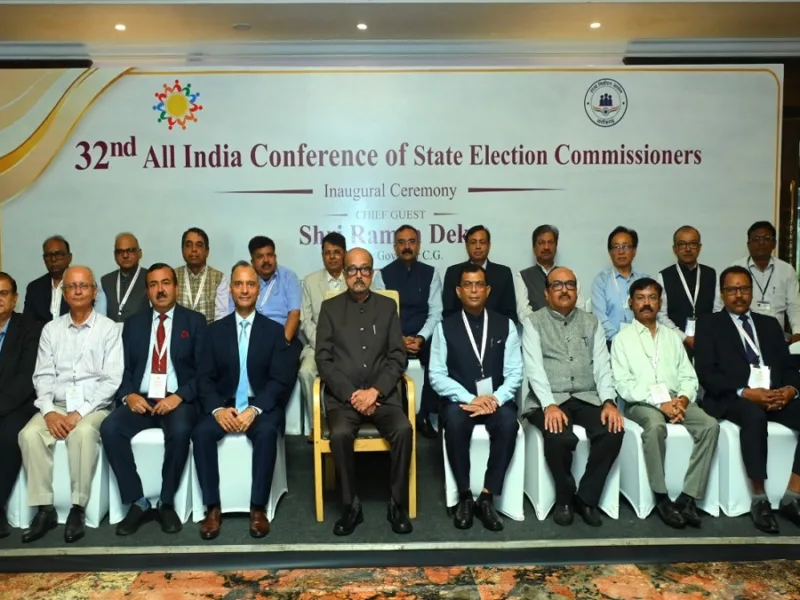 the Election Commissioners Conference in Nava Raipur