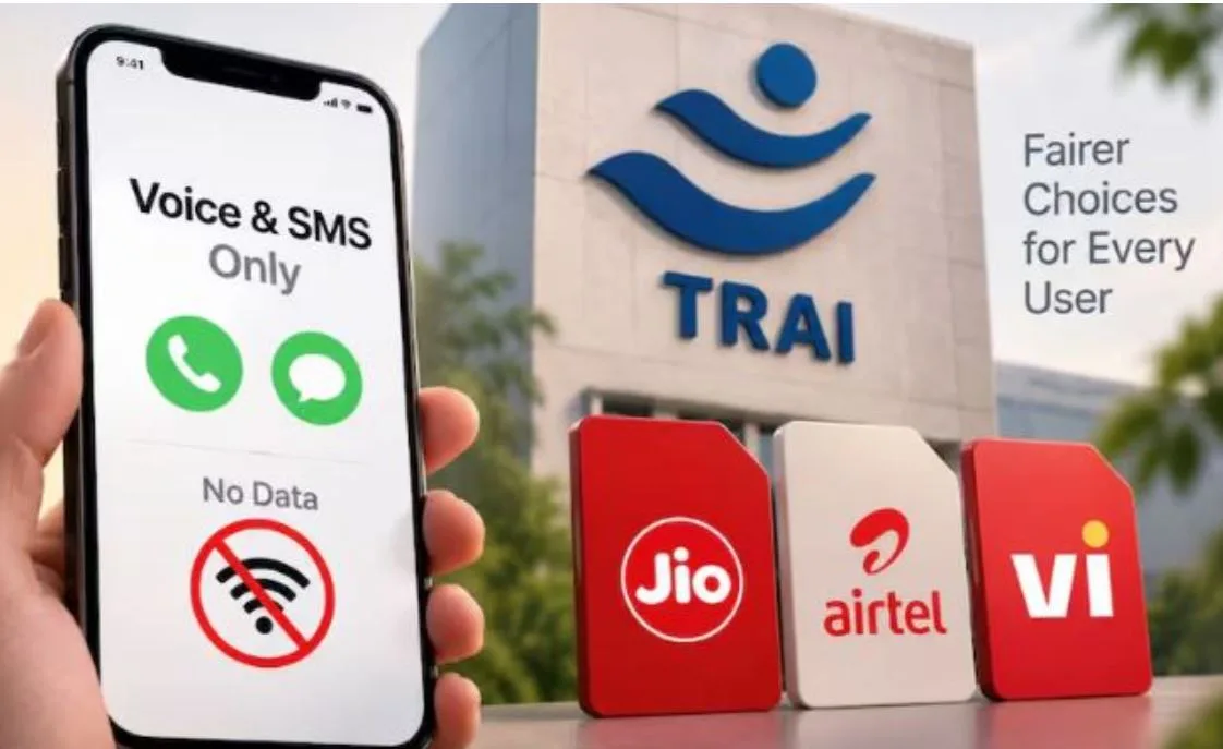 TRAI New Rule Voice SMS Only Recharge Plan: अब इंटरनेट डेटा के पैसे देने का झंझट खत्म, एसएमएस और कॉल का मिलेगा आप्शन, जानें TRAI का नियम कब से लागू होगा?