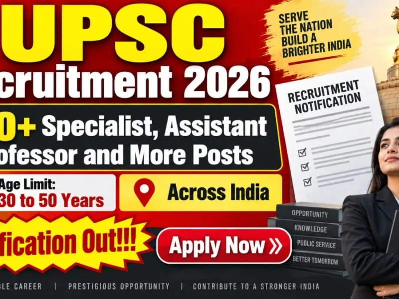 UPSC Recruitment 2026 Notification and Online Application Banner on Official Website