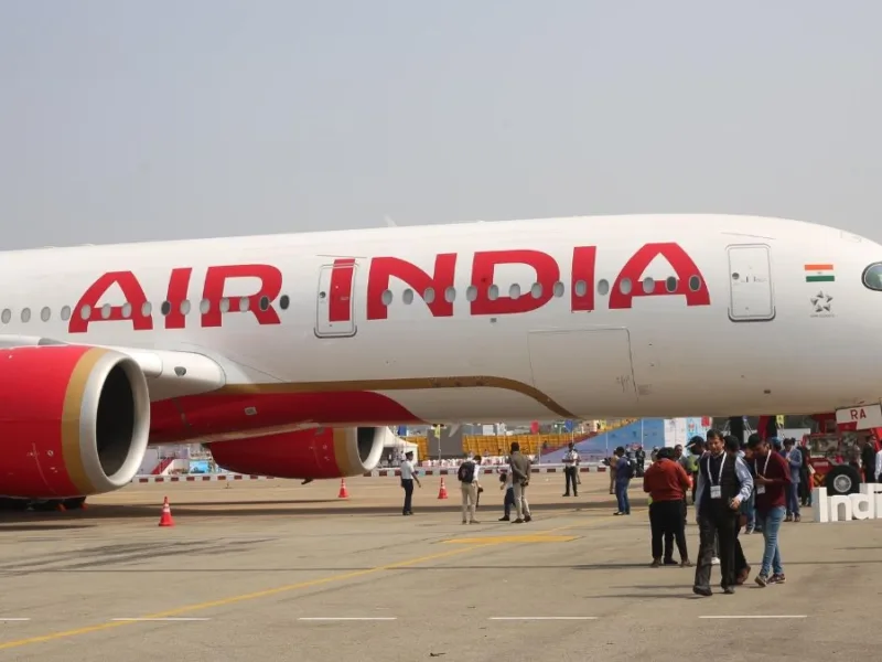Air India passenger aircraft amid temporary cancellation of flights to Riyadh, Dammam and Jeddah in Saudi Arabia
