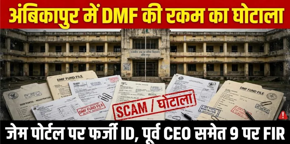 Ambikapur: DMF की राशि पर डाका, जेम पोर्टल पर फर्जी ID बनाकर किया खेला, जनपद के पूर्व CEO समेत 9 पर FIR
