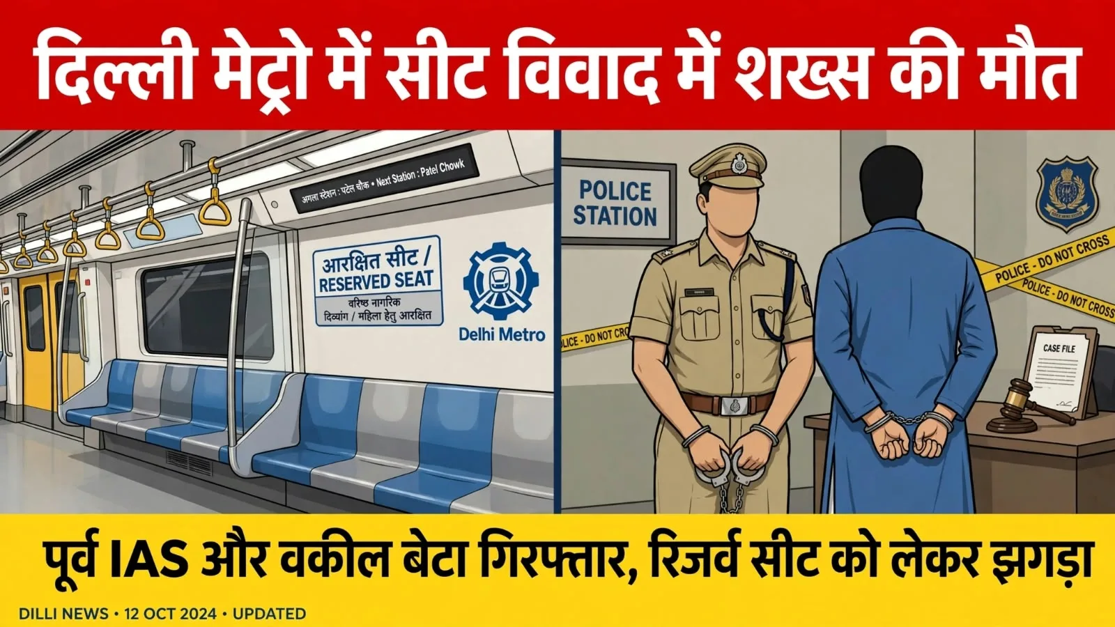 New Delhi: मेट्रो में सीट को लेकर खूनी झगड़ा, 48 साल के शख्स की मौत; पूर्व IAS और वकील बेटा गिरफ्तार