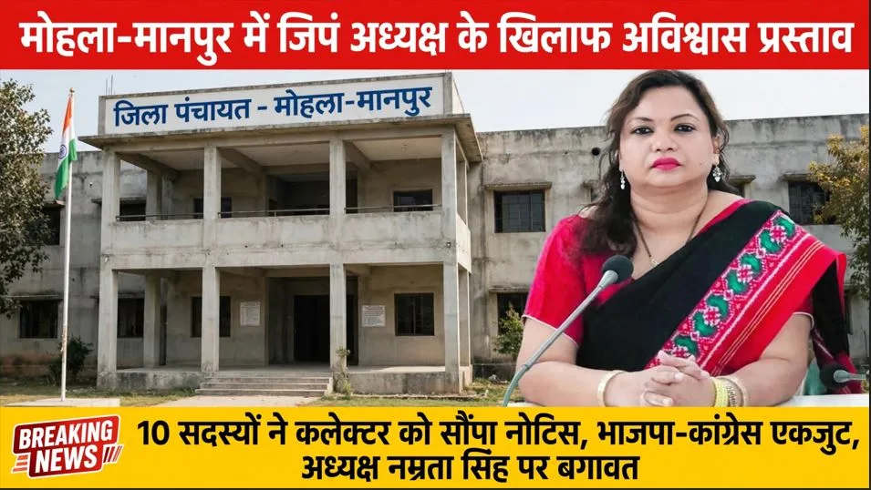 Mohla-Manpur: जिला पंचायत अध्यक्ष नम्रता सिंह के खिलाफ अविश्वास प्रस्ताव का नोटिस, भाजपा-कांग्रेस एकजुट