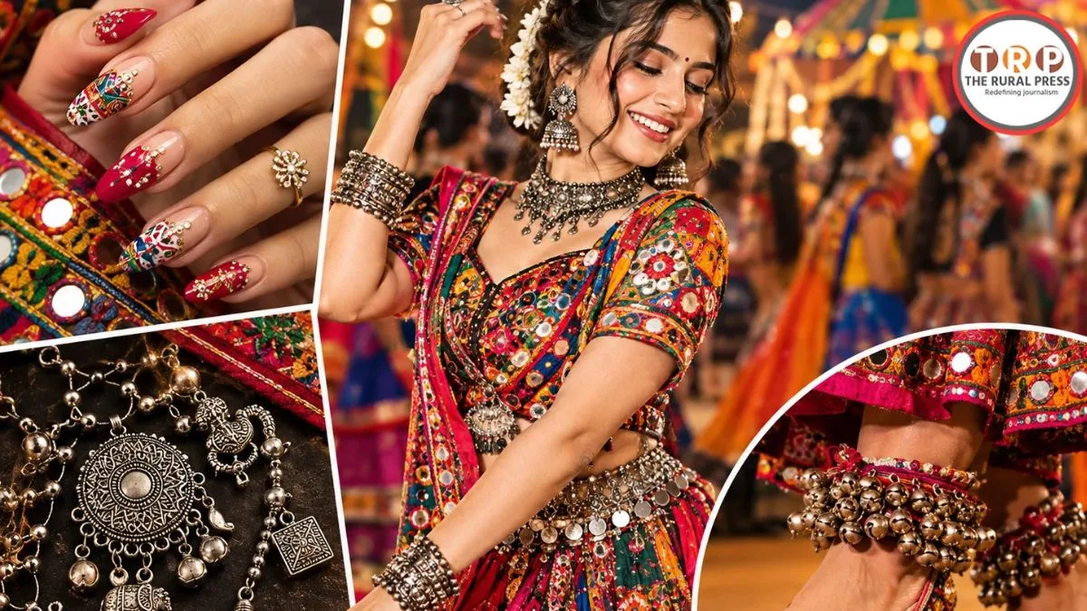 Navratri Nail Art: नवरात्रि में ट्रेंड हुआ प्रेस-ऑन नेल्स, ऑक्सीडाइज्ड चार्म्स और घुंघरू से गरबा लुक हुआ खास