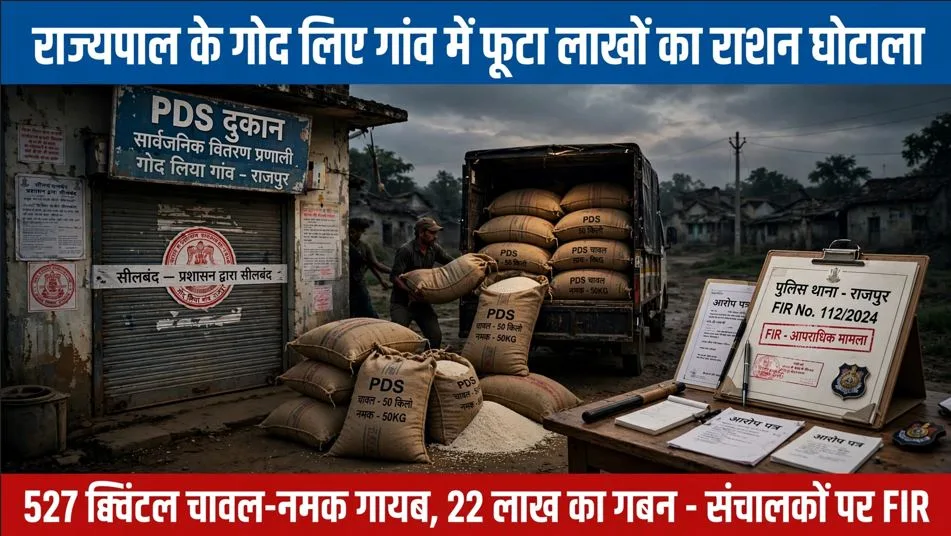 Bemetara: राज्यपाल के गोद लिए गांव में फूटा लाखों का राशन घोटाला, उचित मूल्य दुकान संचालकों पर FIR