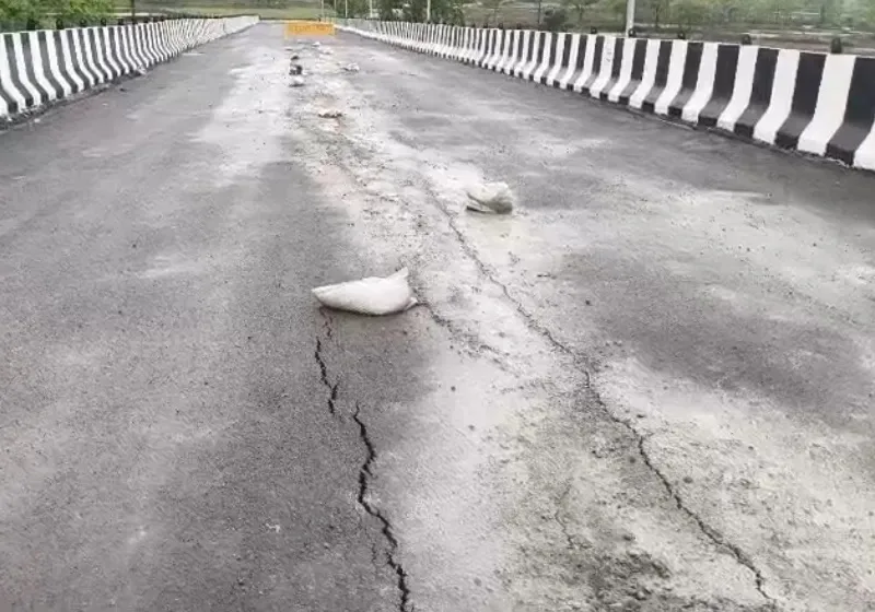 PWD officials investigating road construction quality in Rajnandgaon Chhattisgarh