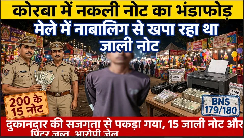 कोरबा: नाबालिग को मेले में भेजकर नकली नोट खपा रहा था युवक, दुकानदार की एक नजर ने खोल दी पोल