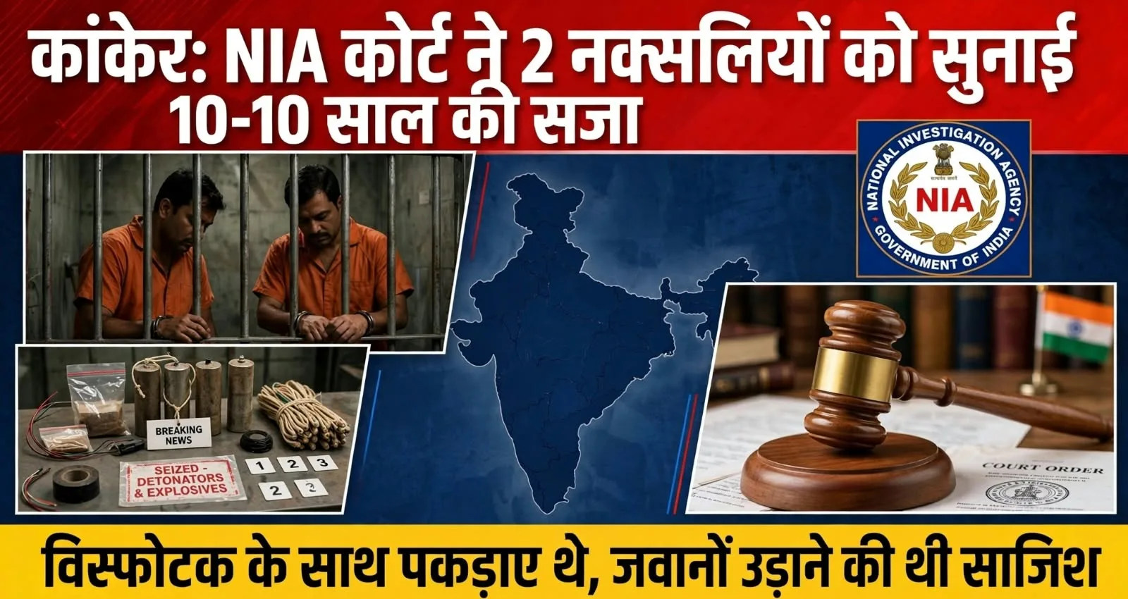 Kanker: जवानों को विस्फोट से उड़ाने की साजिश नाकाम, NIA कोर्ट ने दो नक्सलियों को सुनाई 10-10 साल की सजा