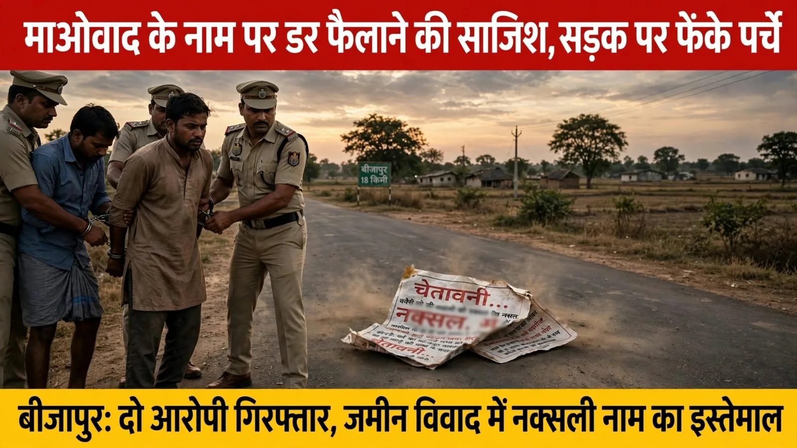 माओवाद के नाम पर डर फैलाने की साजिश, बीच सड़क पर फेंका नक्सलियों के नाम का पर्चा, फिर क्या हुआ?