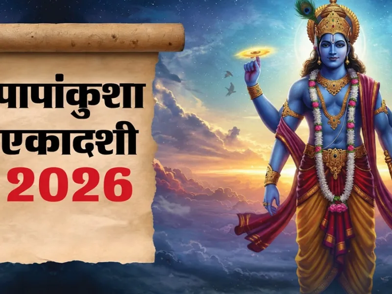 Devotees worshiping Lord Vishnu and offering prayers during Papankusha Ekadashi festival 2026