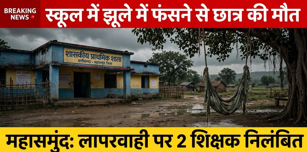 महासमुंद: छात्र की मौत के मामले में दो शिक्षक निलंबित, स्कूल परिसर में झूले में गर्दन फंसने से चली गई थी जान